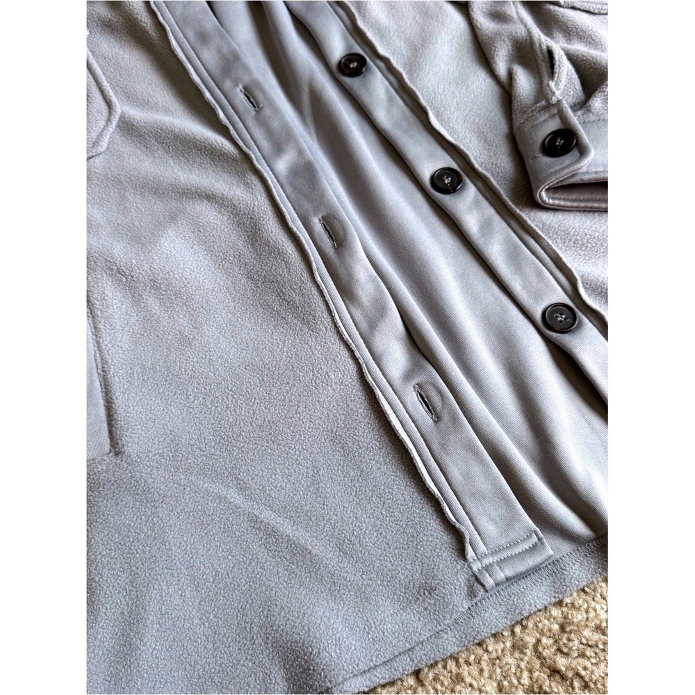 Boutique Light Gray Fleece Button-Up Jacket - Picture 4 of 10